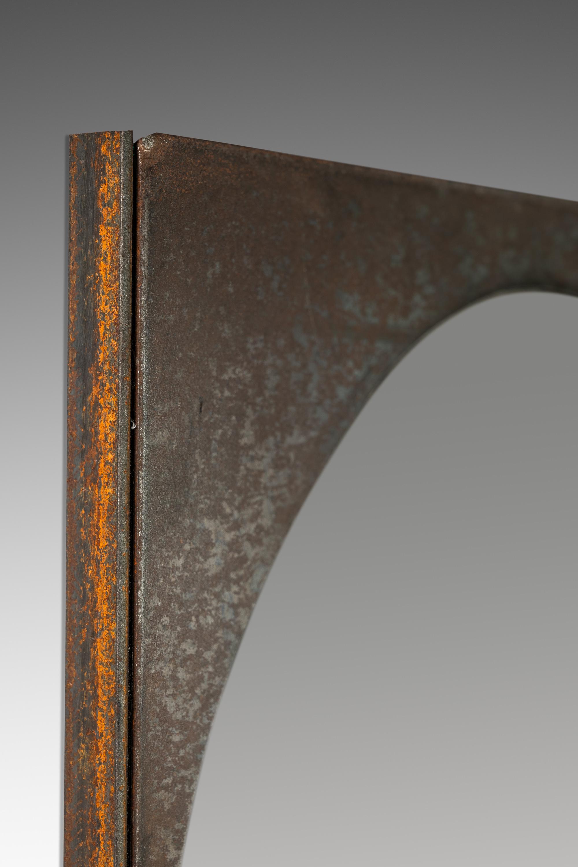 Mirror Cut From Raw Patinaed Steel, Mark Leblanc, Leblanc Studios, USA, c. 2024 For Sale 3