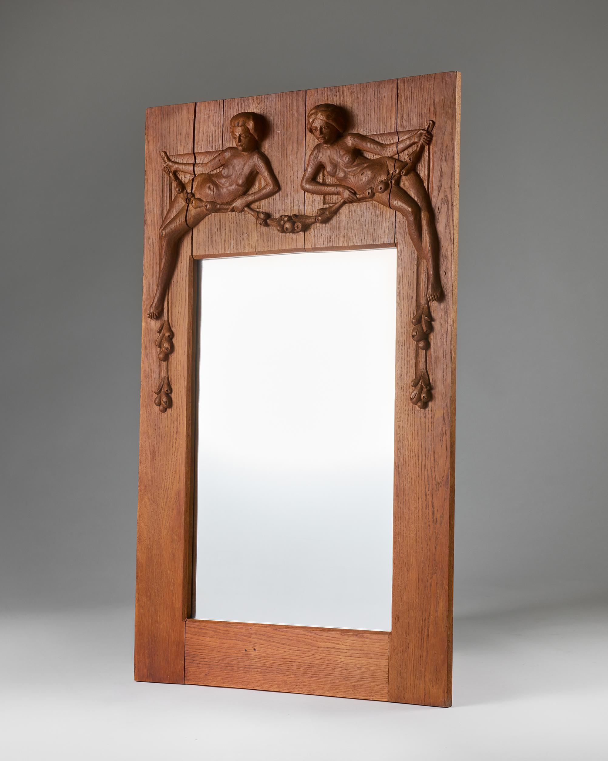 Swedish Mirror designed by A. Bergström For Sale