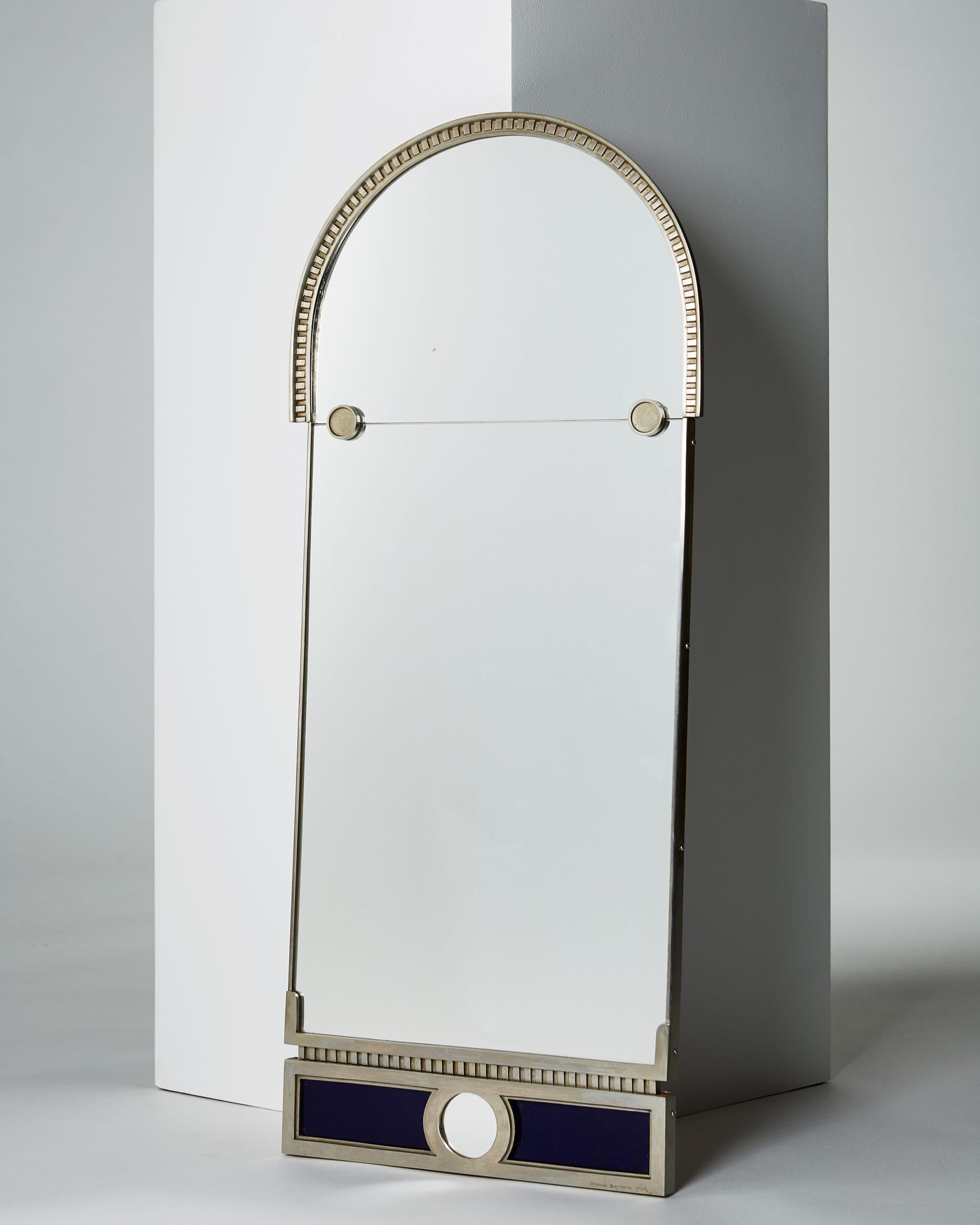 Scandinavian Modern Mirror Designed by Herman Bergman, Sweden, 1930s