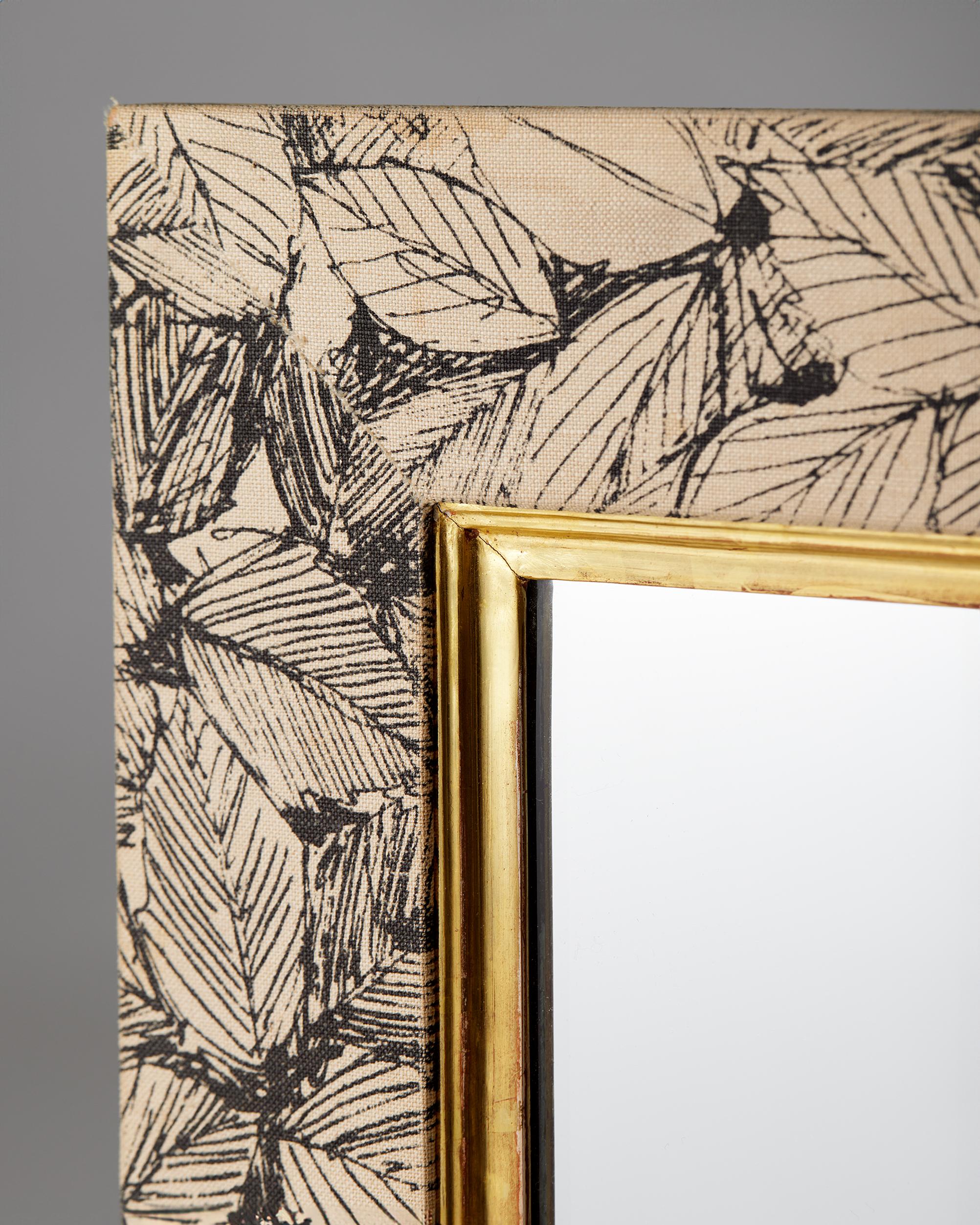 Suédois Miroir conçu par Svenskt Tenn avec tissu conçu par Viola Gråsten pour NK en vente