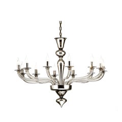 Mirror Effect Venetian Glass Chandelier
