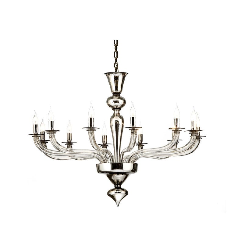 Mirror Effect Glass Chandelier For Sale at 1stDibs