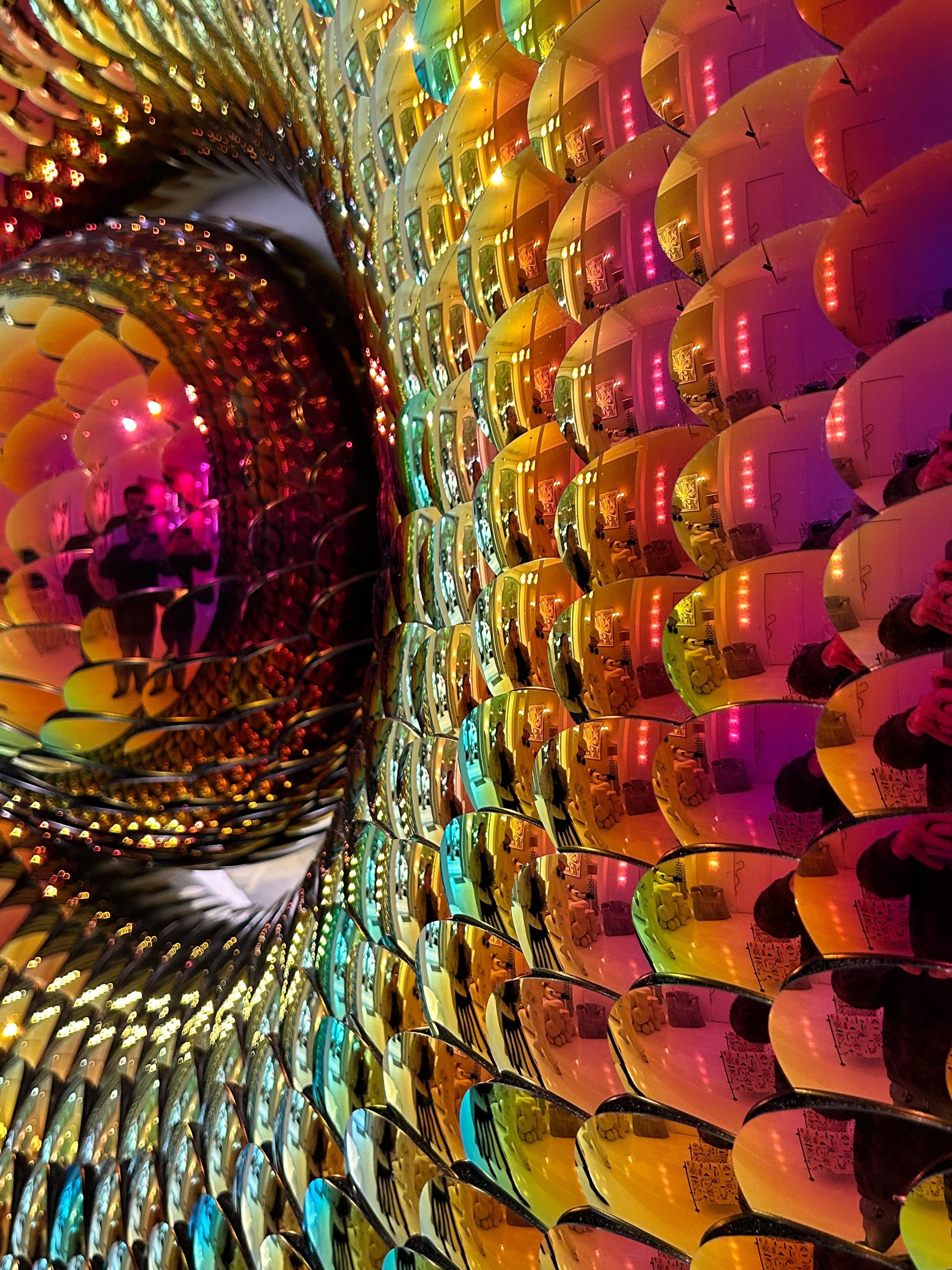 Plastic Mirror Effect Wall Sculpture , Red & Pink Torus,  by Eelco Hilgerson For Sale