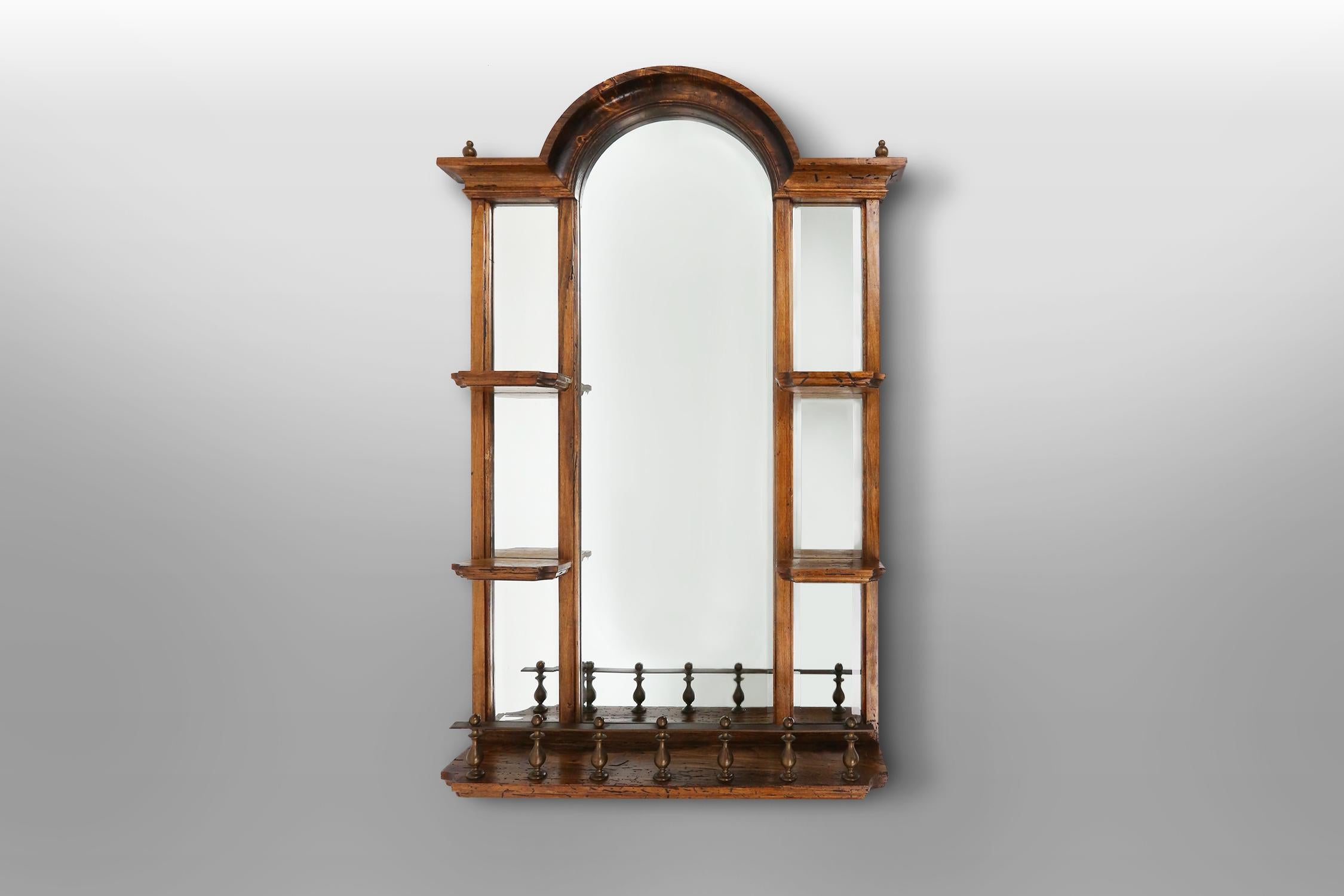 Great mirror for in a bar made around 1930. handy for displaying glasses or drinks.