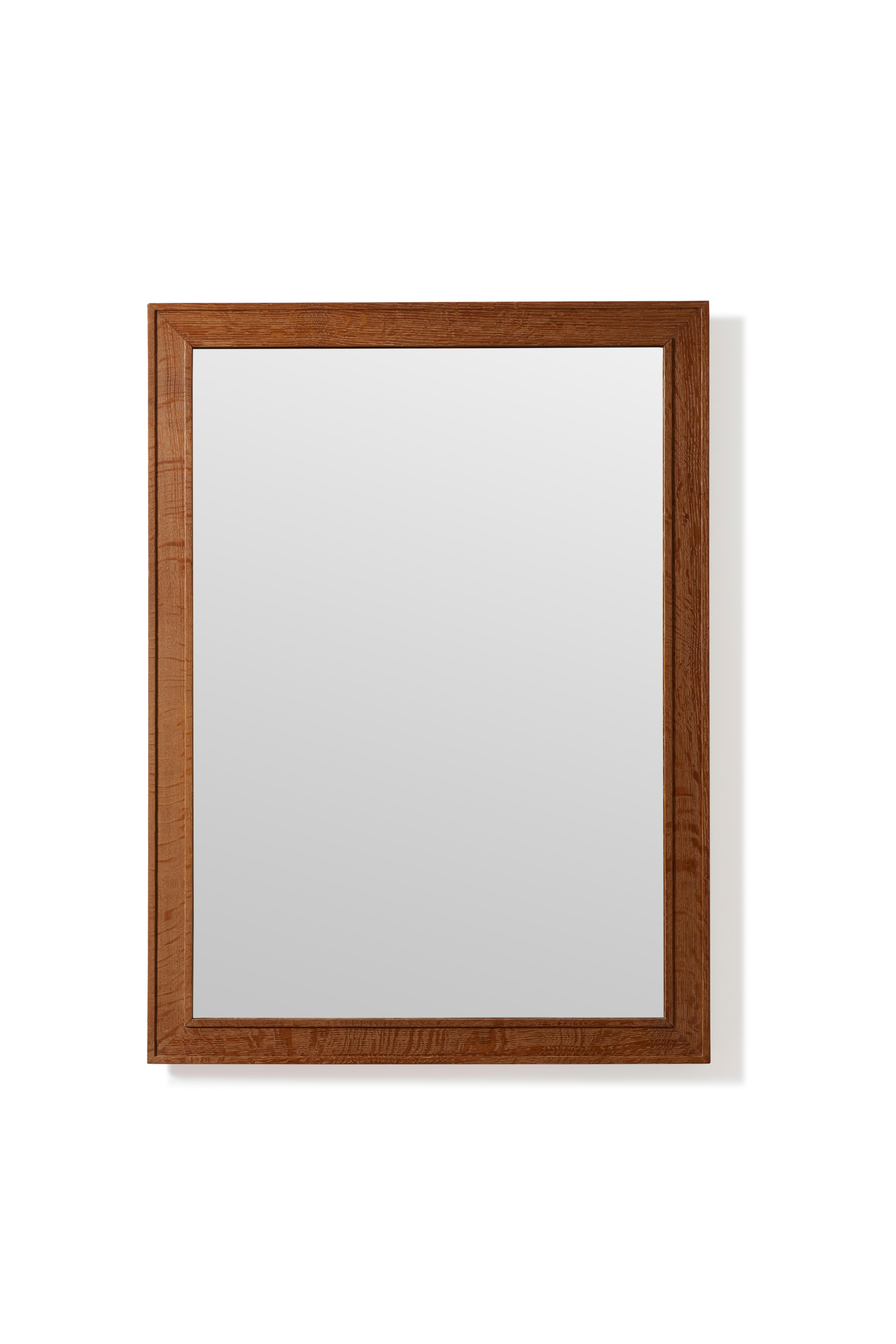 Rectangular mirror with molded oak frame. 
The mirror is dated on the reverse : 6.11.39
Numbered and labeled in the name of Marcel Raval. 
A certificate of the Jean-Michel Frank committee will be given to the buyer.