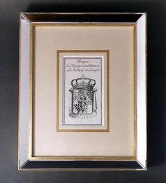 Mirror frame Dutch print Coat of Arms of the King of Sardinia and Duke of Savoy