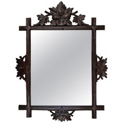 Mirror, Frame, hand carved, Black Forest, Schwarzwald, Folk Art, 1890, Germany