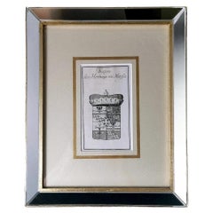 Mirror Frame With Engraved Dutch Print Depicting Dukes Of Massa Coat Of Arms.