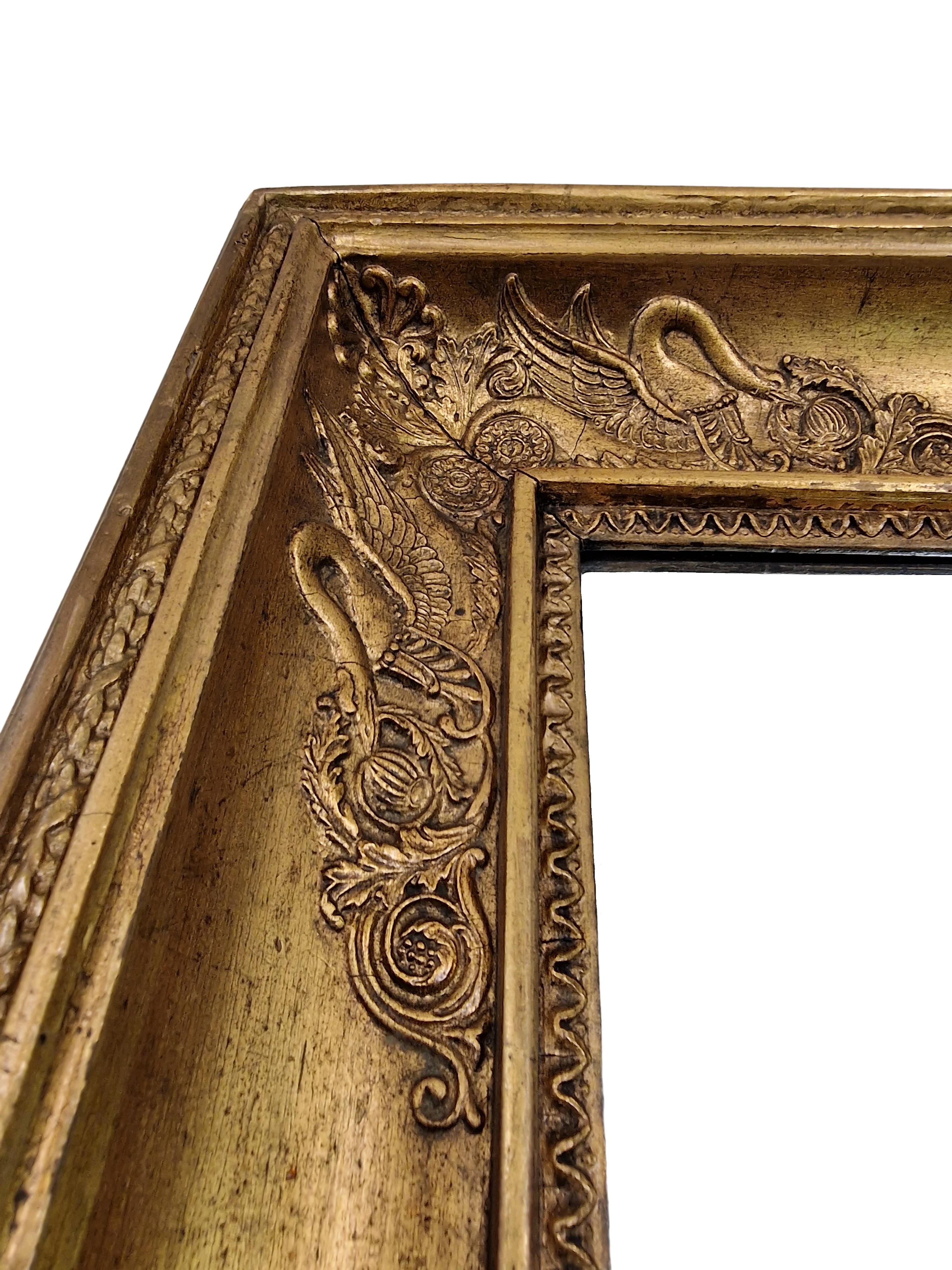 Austrian Mirror, Frame, wonderful swan decor, Empire, 1815, Vienna Austria For Sale