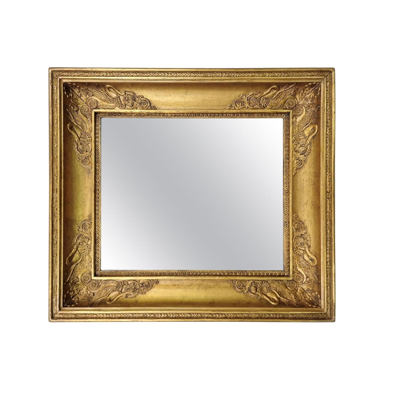 Mirror, Frame, wonderful swan decor, Empire, 1815, Vienna Austria For Sale 2