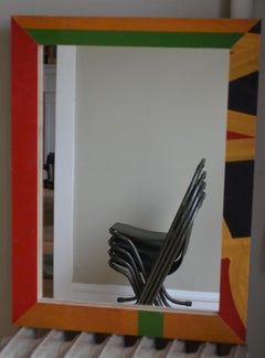 Mirror Framed in Vintage Maple Gymnasium Flooring, circa 1900