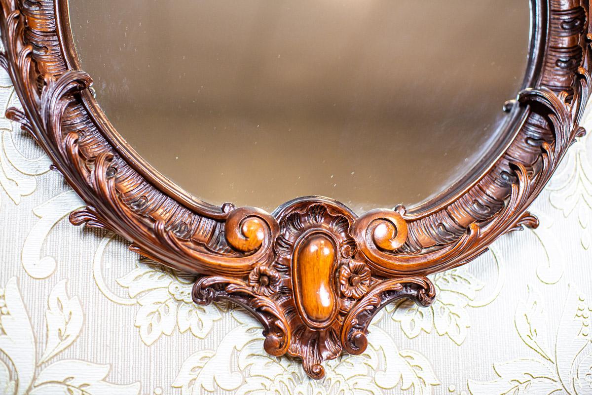 Rococo Revival Type Mirror From the Late 20th Century in Decorative Wood Frame For Sale 9