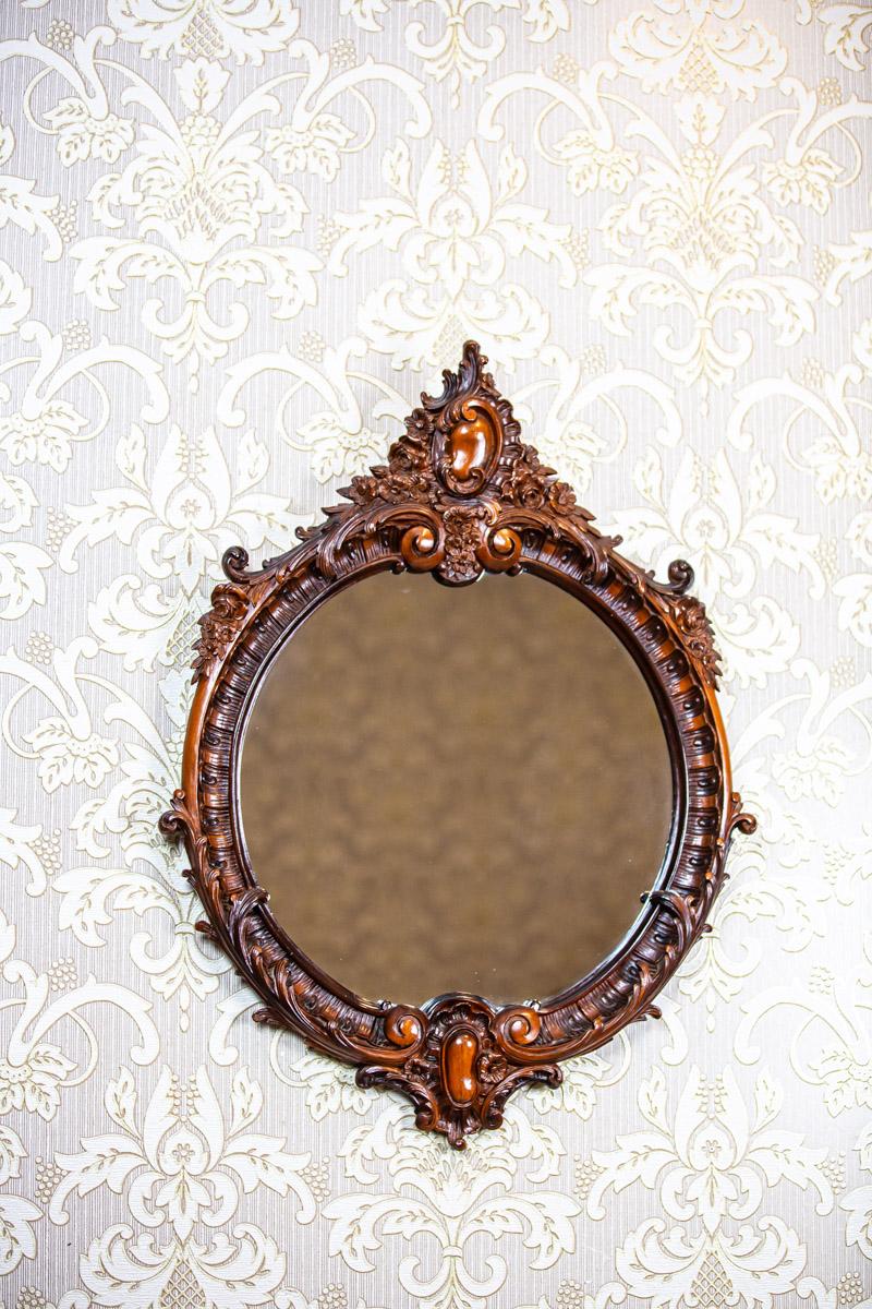 European Rococo Revival Type Mirror From the Late 20th Century in Decorative Wood Frame For Sale