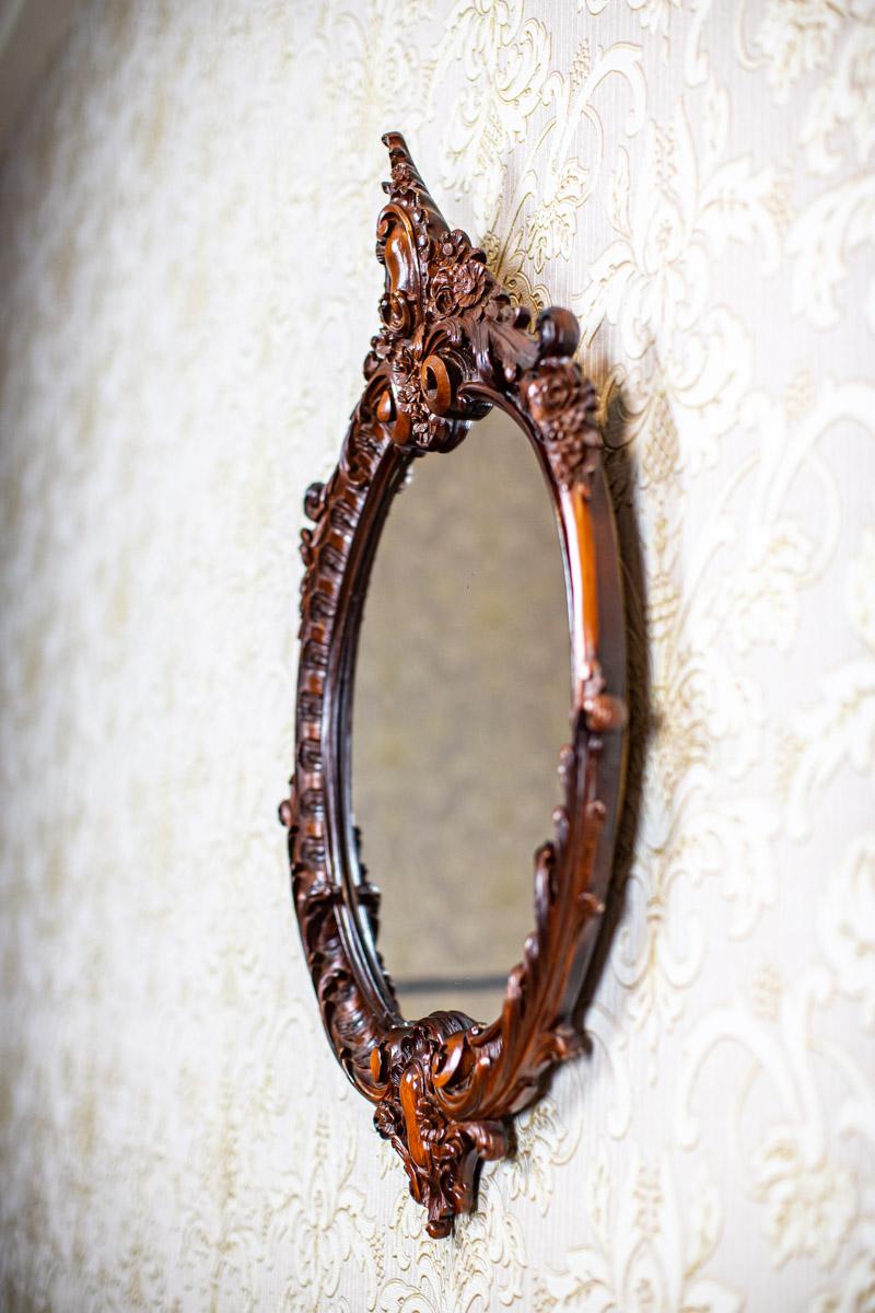 Rococo Revival Type Mirror From the Late 20th Century in Decorative Wood Frame For Sale 2