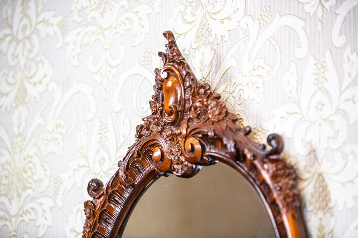 Rococo Revival Type Mirror From the Late 20th Century in Decorative Wood Frame For Sale 4