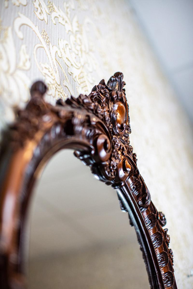 Rococo Revival Type Mirror From the Late 20th Century in Decorative Wood Frame For Sale 5