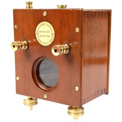 Antique Mirror Galvanometer Made of Wooden Oak