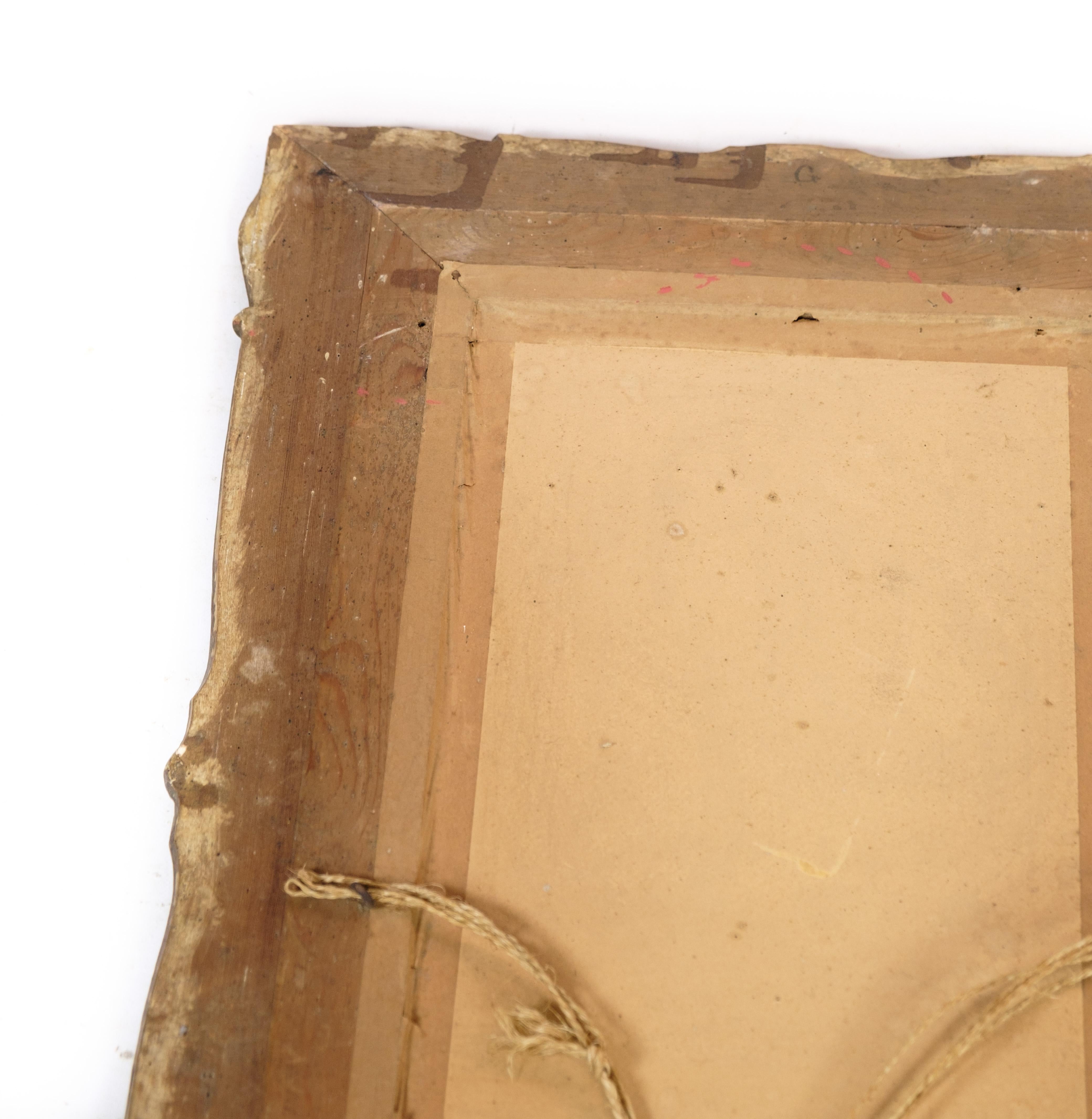 Specchio con cornice dorata del 1890 in vendita 1