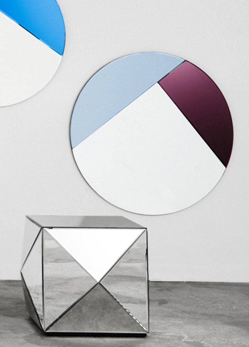 Danish Mirror Glam Rock White Coffee Table