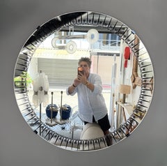 Mirror Glass Palmette by Cristal Art Italy, 1960s