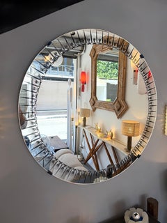 Mirror Glass Palmette by Cristal Art Italy, 1960s