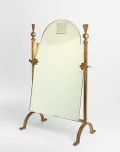 Mirror Golden Wrought Iron, Neoclassical 1960s, Mid Century Art