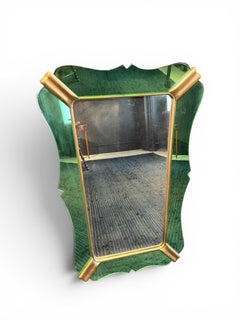 Spiegel grün Glas von Fontana Arte