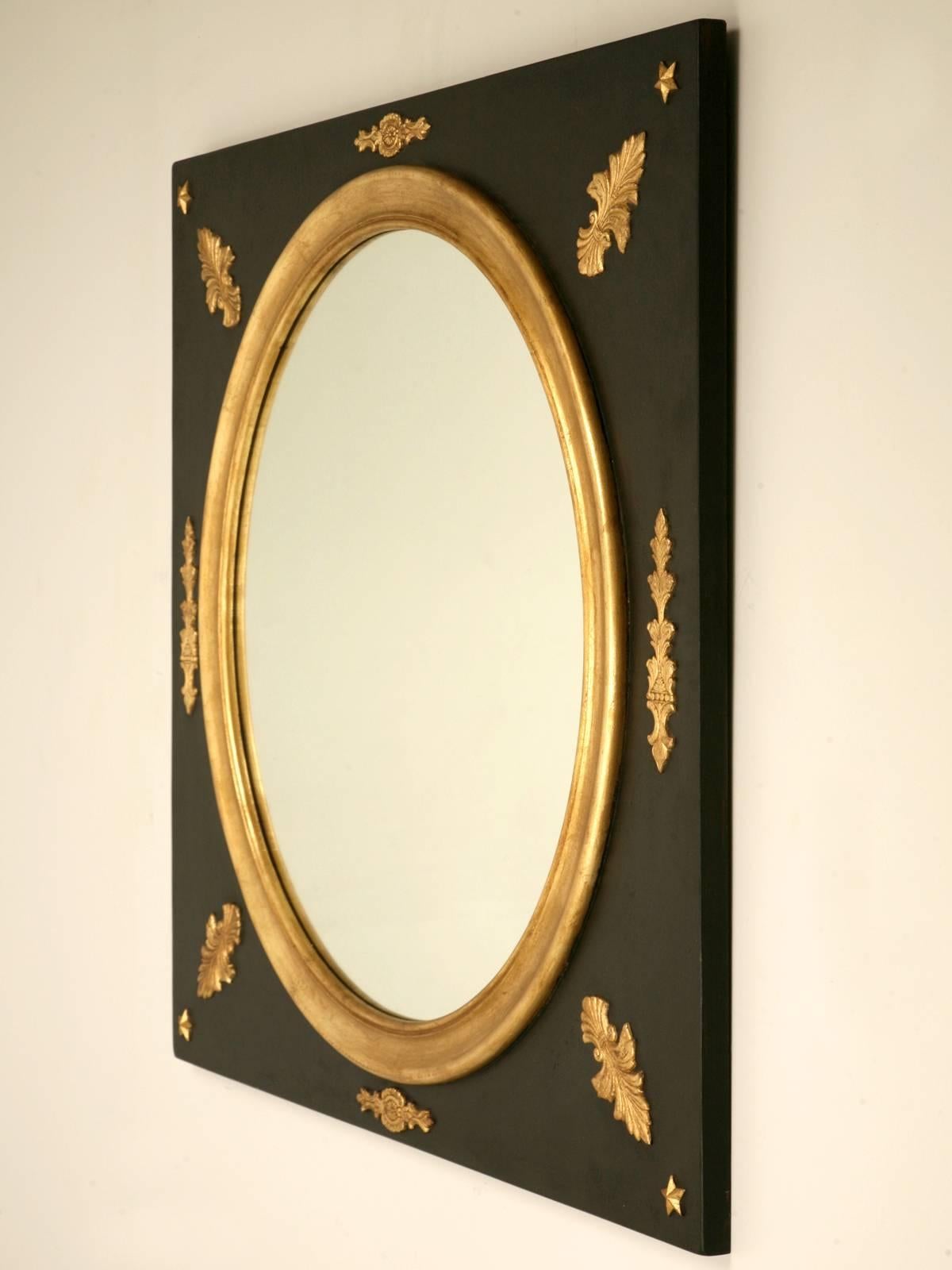 Handmade Black Paint & Gilt Mirror In Excellent Condition In Chicago, IL