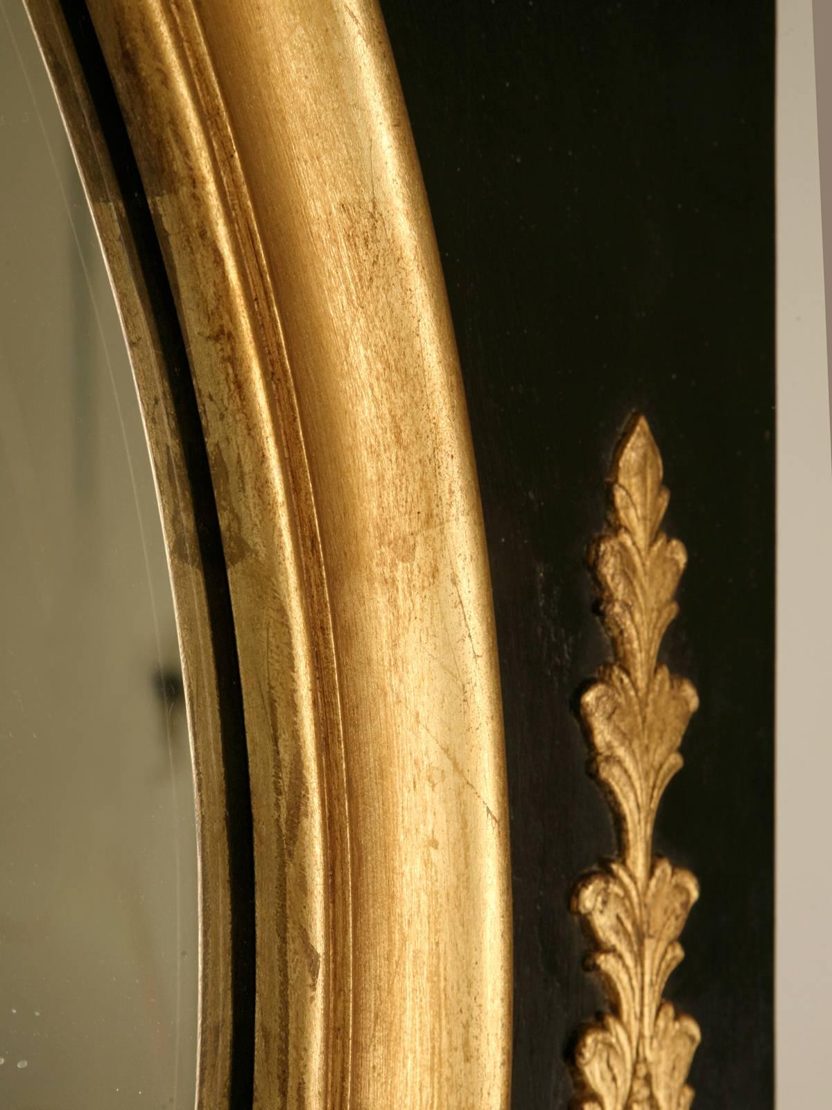 Wood Handmade Black Paint & Gilt Mirror