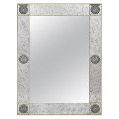 Mirror, Handcrafted Brass and Stained Glass Mirror