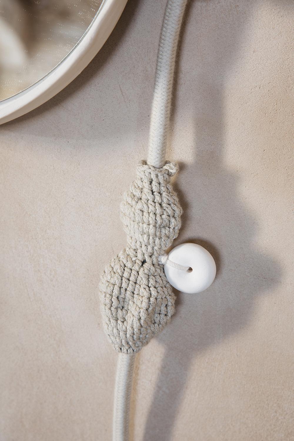 Israeli Mirror, Handmade Crochet in Stoneware, Acrylic, Cotton Limited Edition