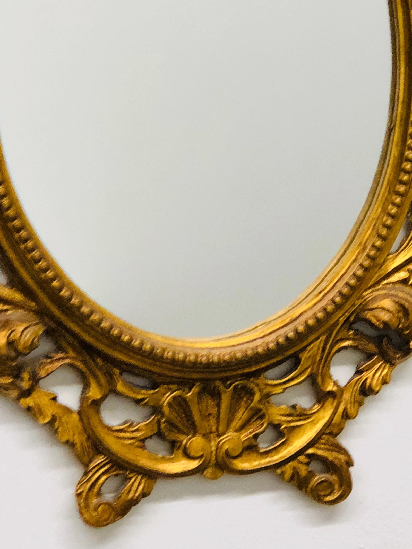 Mid-20th Century Mirror Hollywood Regency Style Gilded Wood Vintage, Italy, 1960s