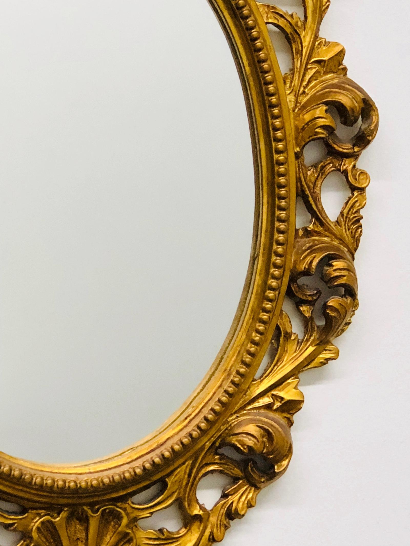 Mirror Hollywood Regency Style Gilded Wood Vintage, Italy, 1960s 1