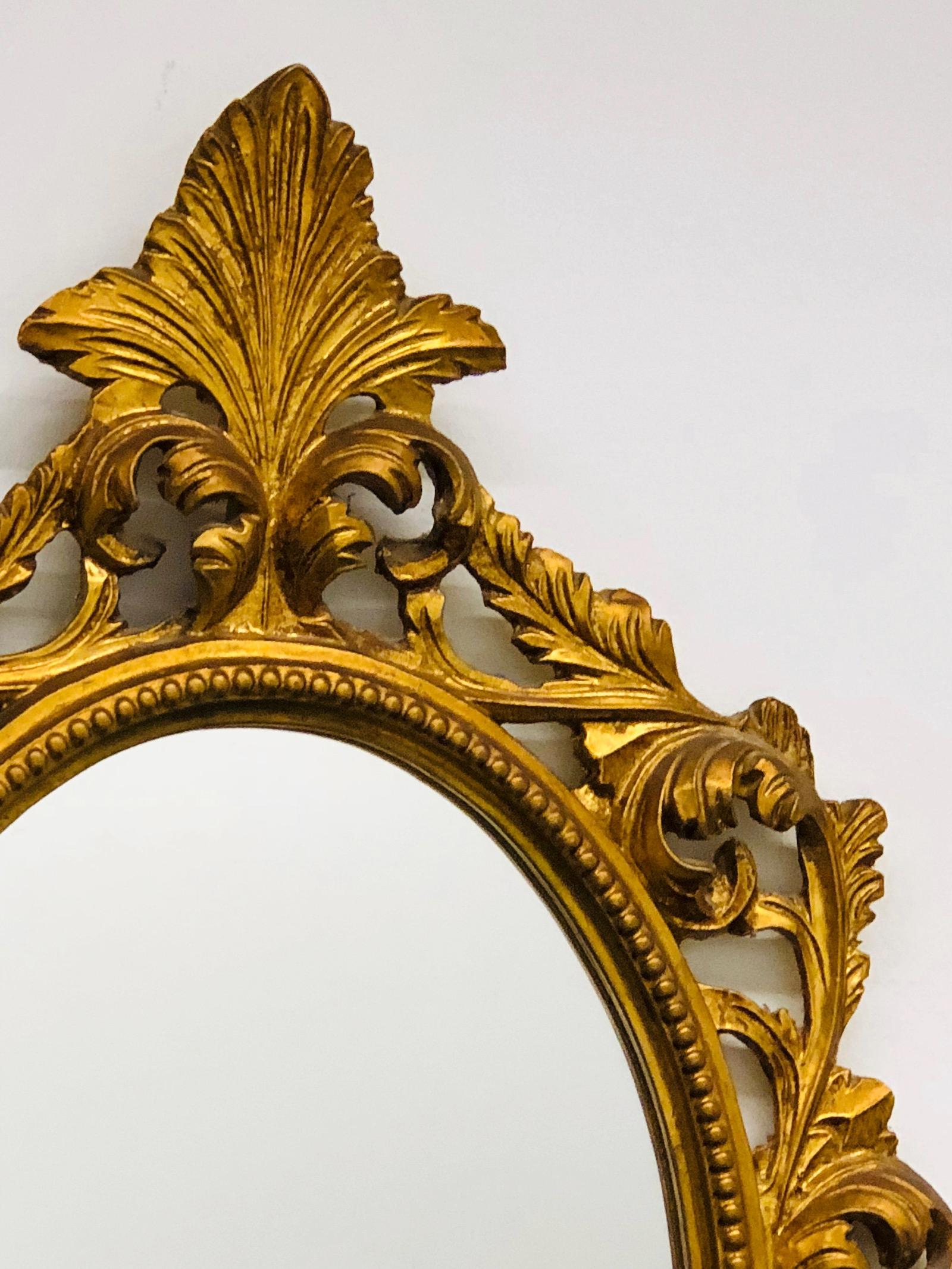 Mirror Hollywood Regency Style Gilded Wood Vintage, Italy, 1960s 3