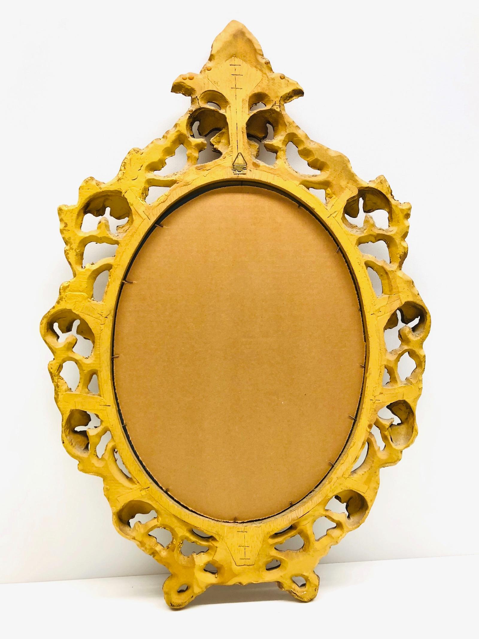 Mirror Hollywood Regency Style Gilded Wood Vintage, Italy, 1960s 4