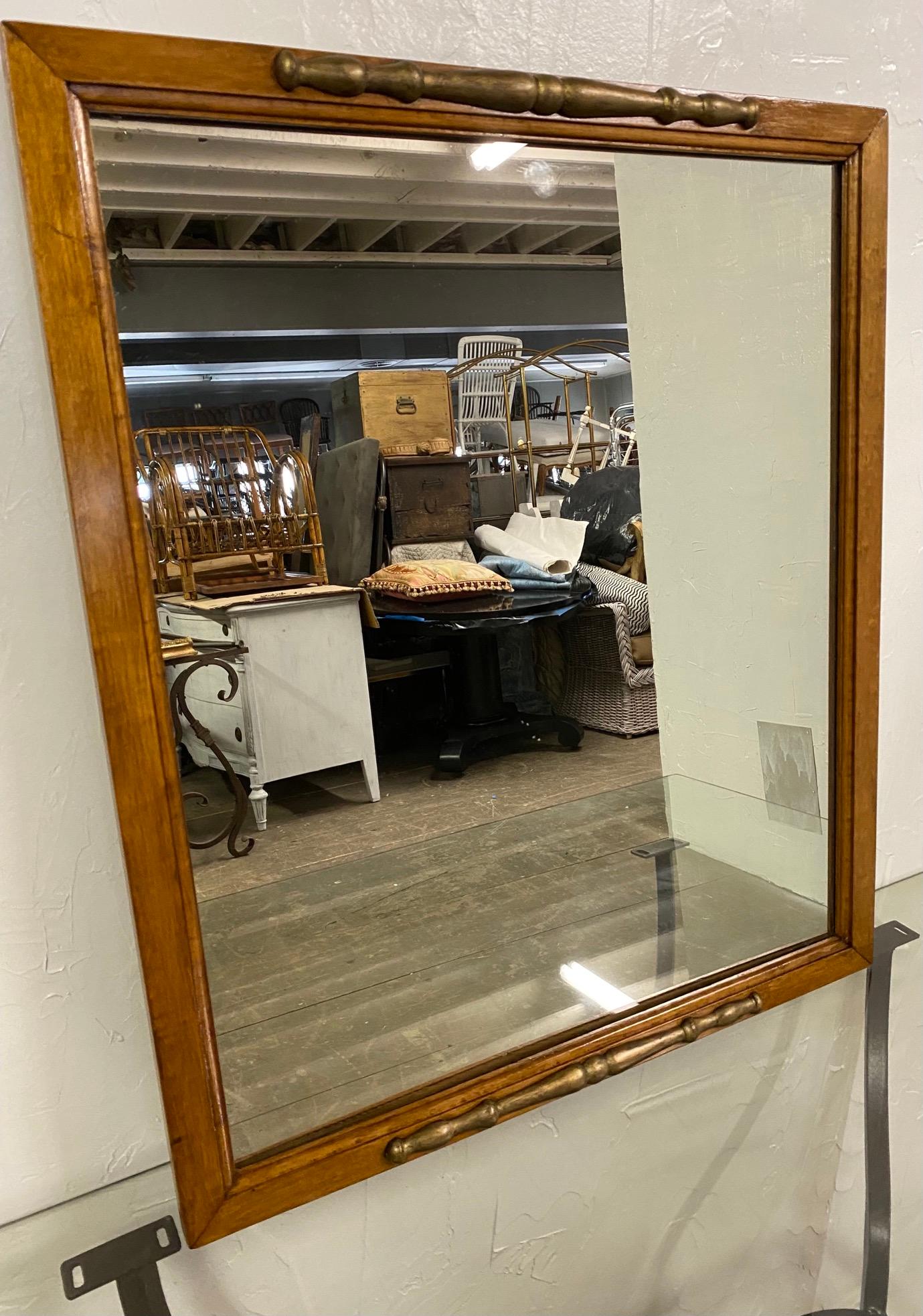 Mirror Horizontal or Vertical with side decoration In Good Condition For Sale In Sheffield, MA