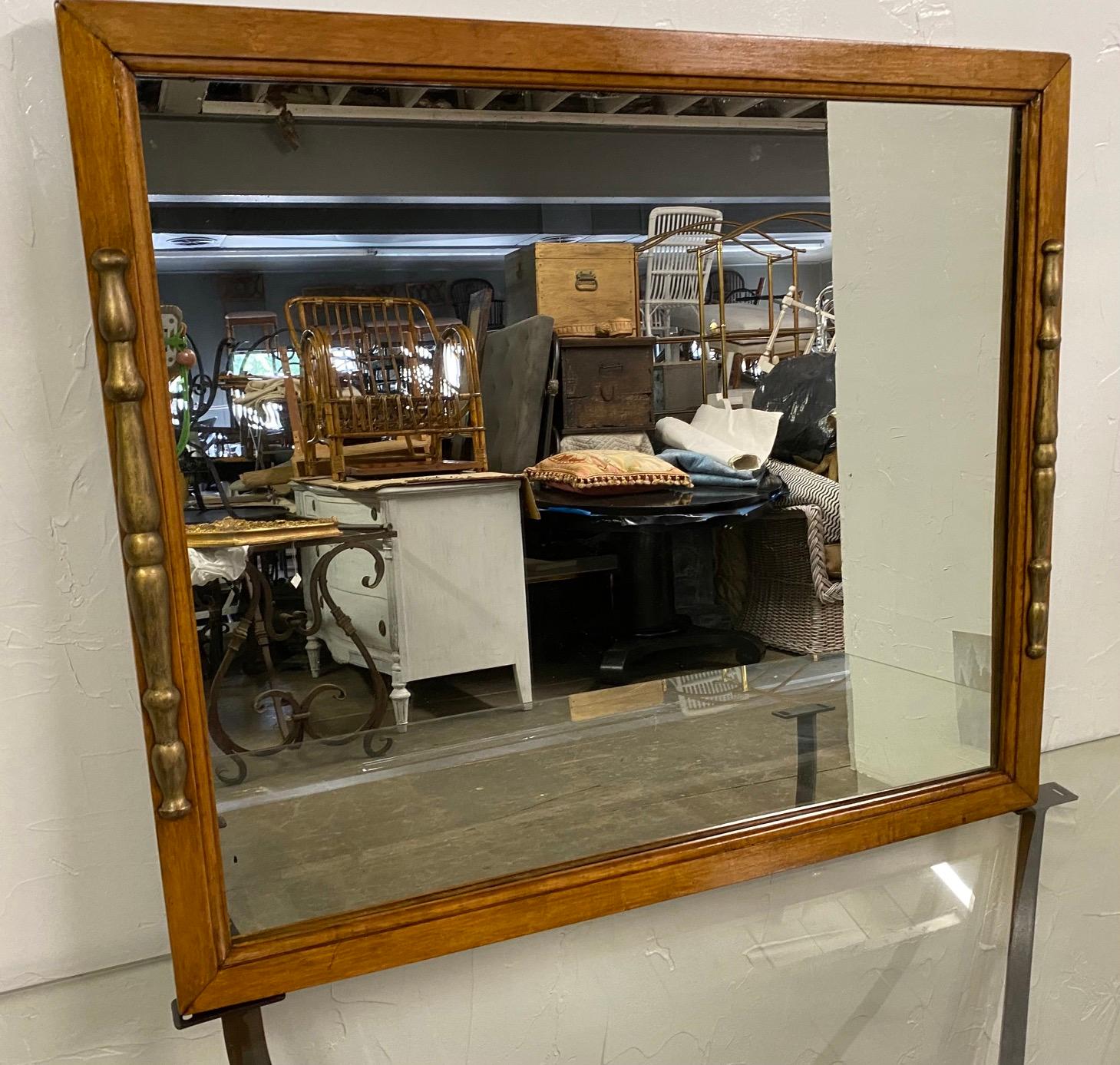 Mirror Horizontal or Vertical with side decoration In Good Condition For Sale In Sheffield, MA