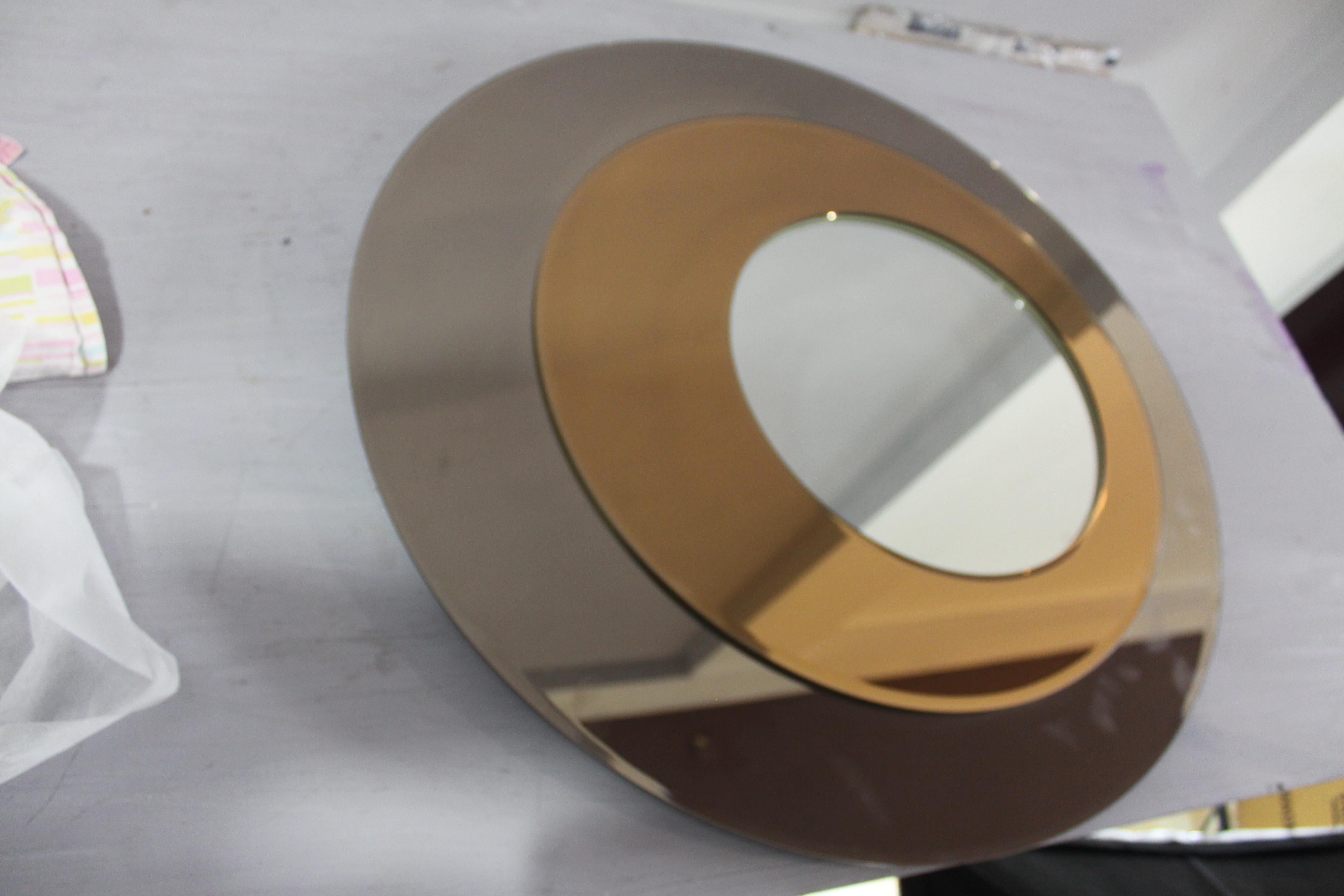 großer Spiegel signiert Rimadesio Bronze Schichten Bronze Glas (Late 20th Century) im Angebot