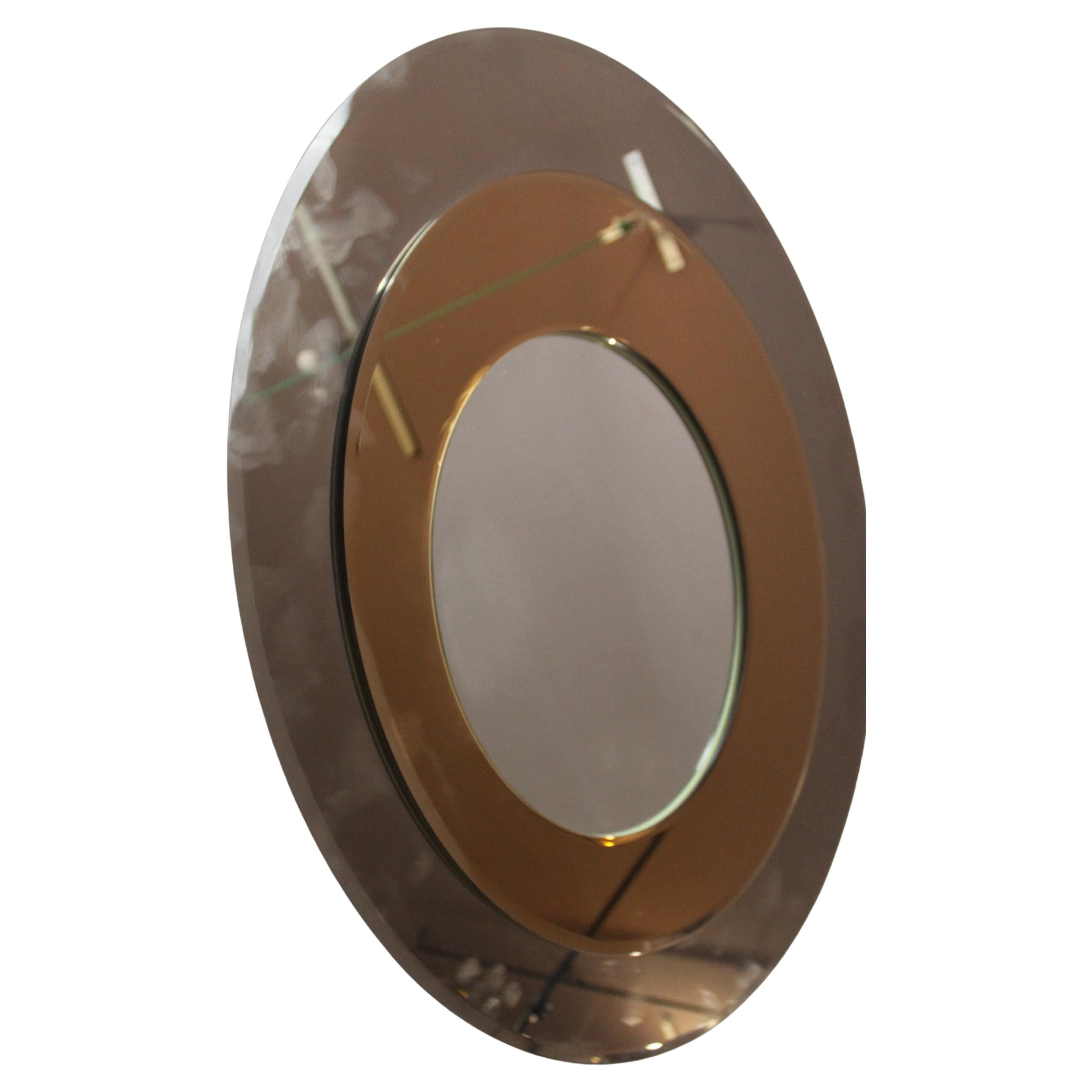 großer Spiegel signiert Rimadesio Bronze Schichten Bronze Glas im Angebot