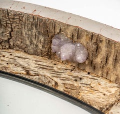 Mirror in Birch Bark Marquetry and Stone Inlays