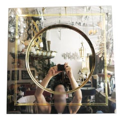 Mirror in Brass and Chrome Port Hole Frame by C. Jeré