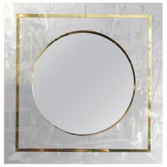 Mirror in Brass and Chrome Port Hole Frame by C. Jeré