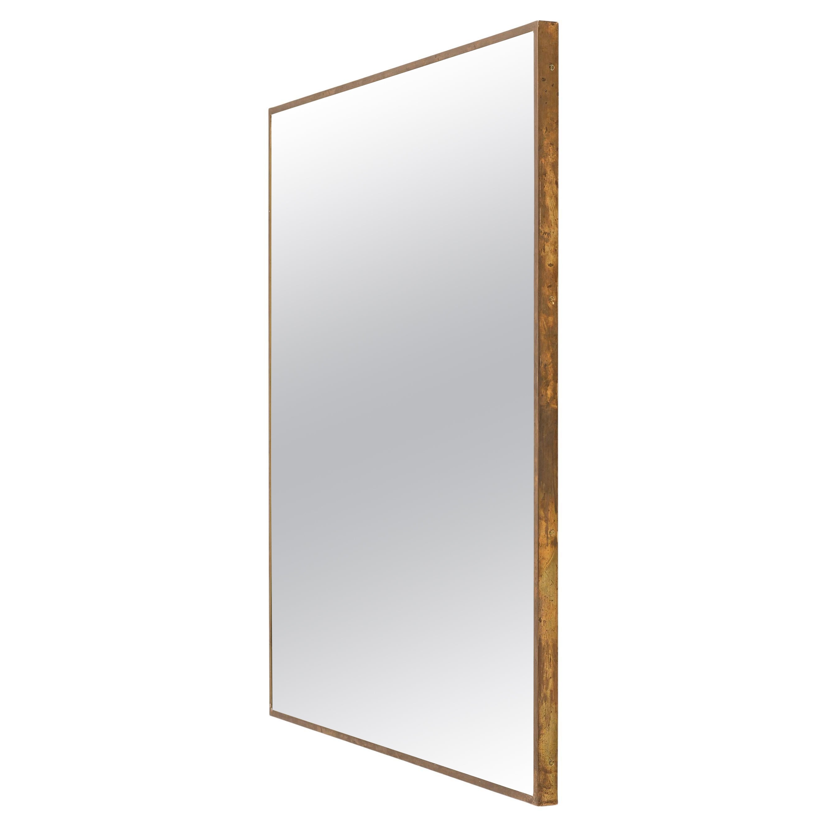 Mirror in Brass and Glass by Josef Frank, 1940s For Sale