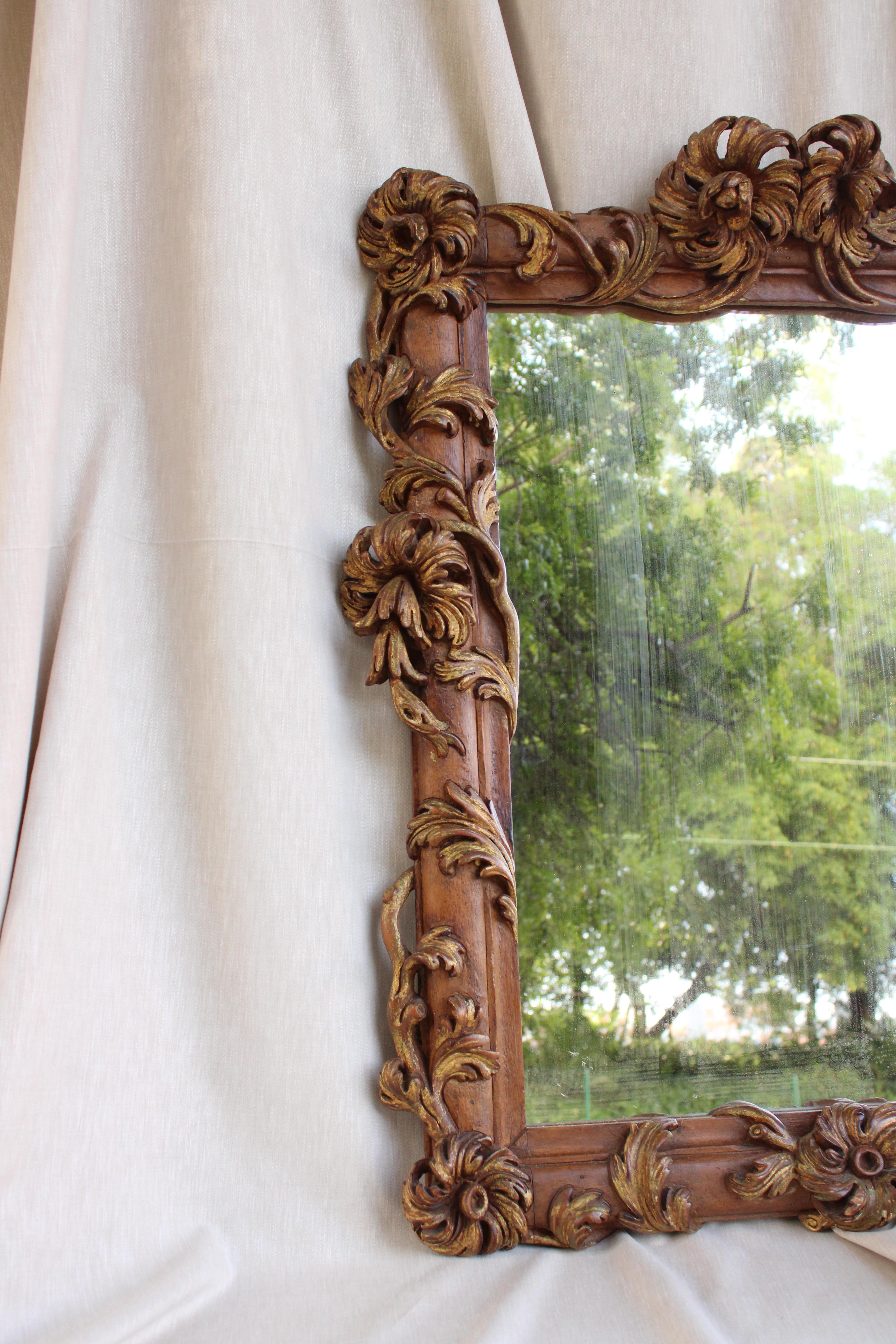 Mirror in Carved and Partially Gilded Wood, 19th Century England In Good Condition In Lisboa, PT