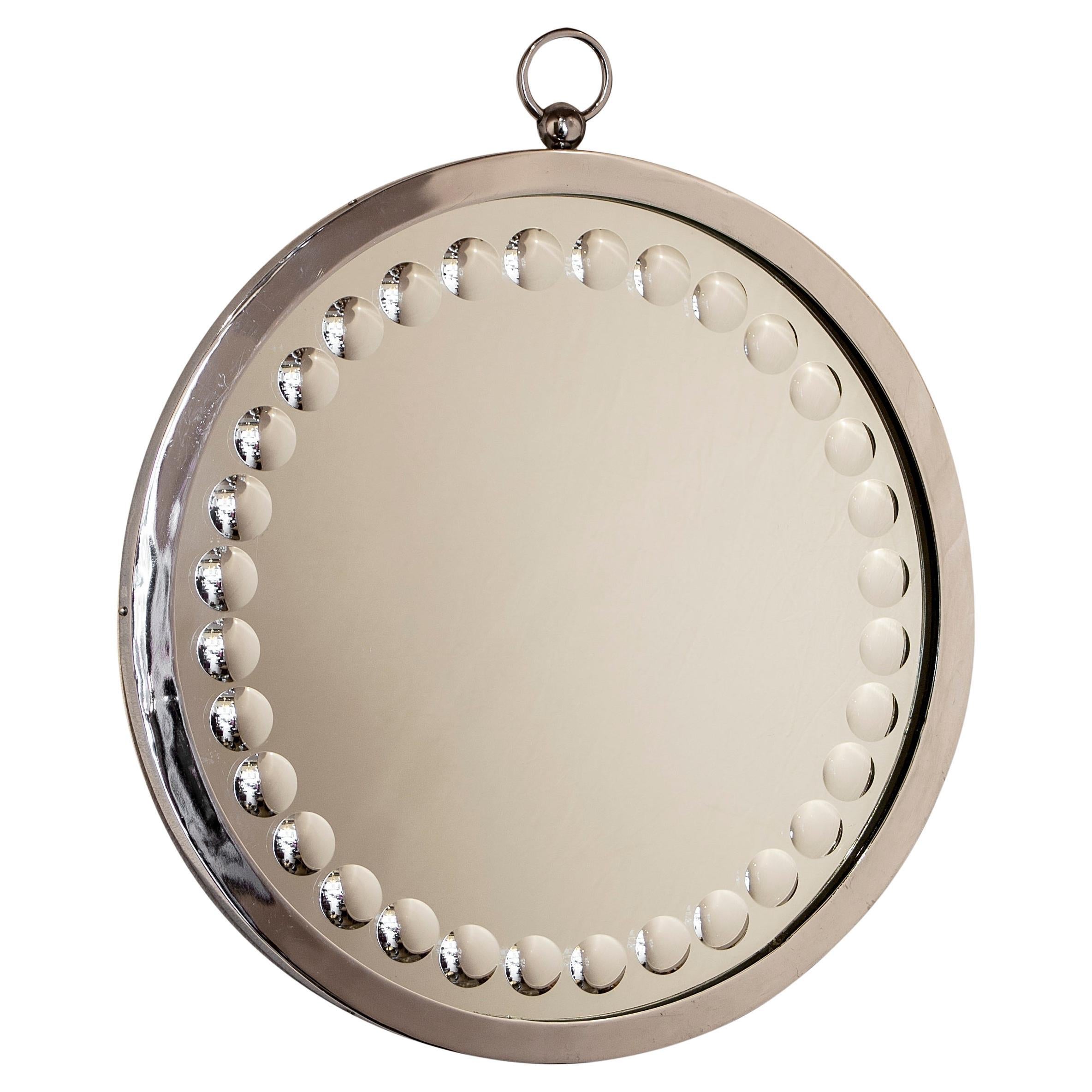 Miroir en chrome, année : 1960, Italie