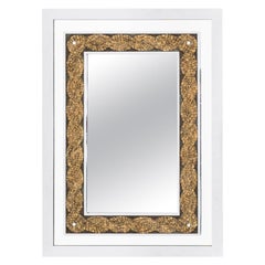 Mirror in Chromed Metal and Sunflower Seeds, 1970s