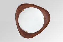 Mirror in Curved Plywood and Brass