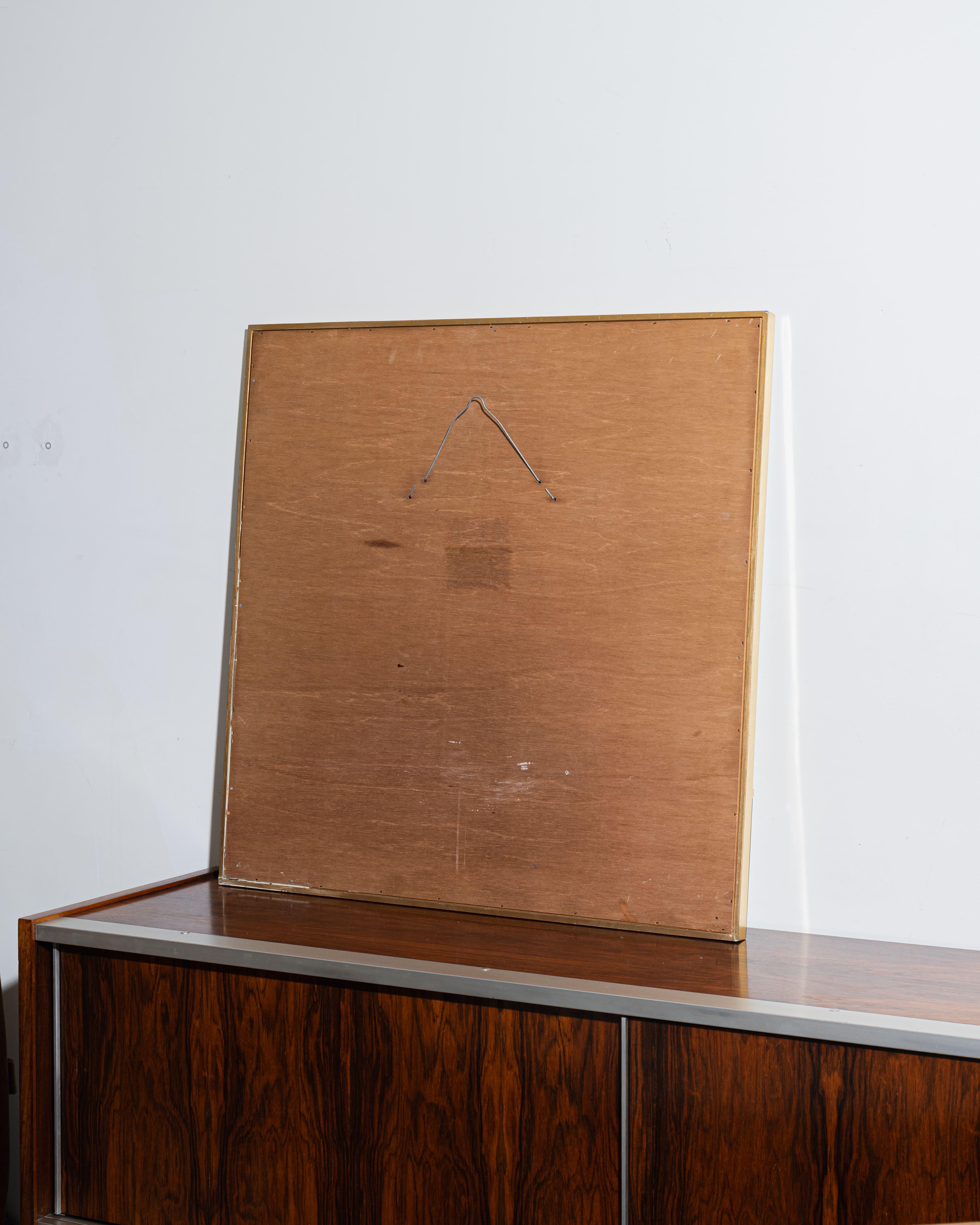 Mirror in divided glass and brass, 1970s en vente 2