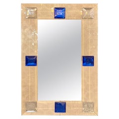 Vintage Mirror in Hand-Hammered Venetian Glass, Italy circa 1980