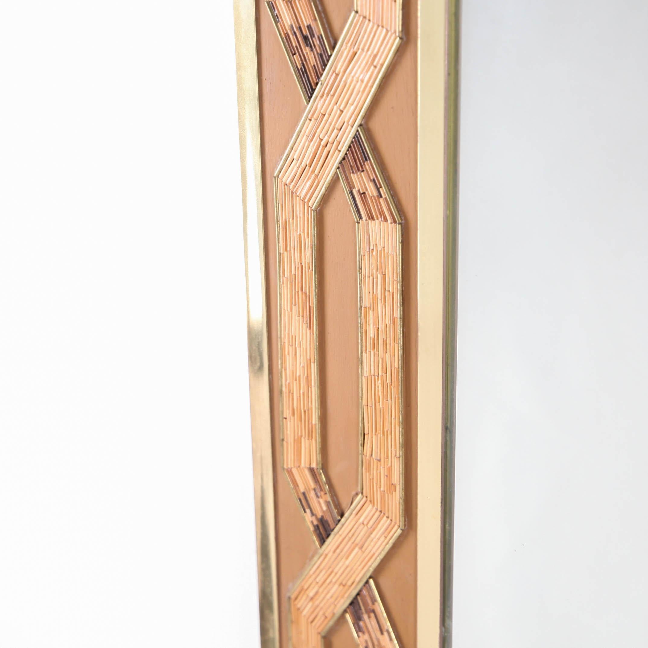 Mirror in Marquetry of Wood and Gilded Brass 2